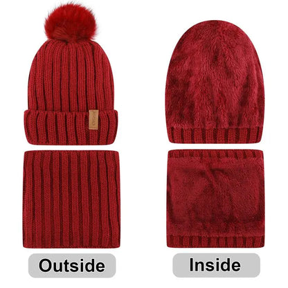 2026 NEW Women Winter Beanie Hat Scarf Gloves Set, Warm Fleece Knit Touch Screen Gloves, Double-Layered Brim, Ideal Gift for Thanksgiving 3 Pieces Touchscreen Gloves, Beanie Hat,And Scarf for Men'S and Women'S