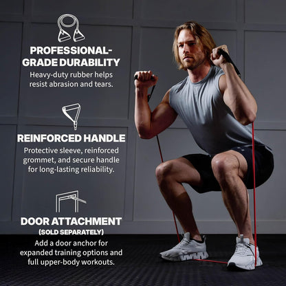 Xertube Resistance Bands with Handles – Individual Exercise Cords Available, Includes Home Gym Workout Fitness Door Anchor Attachment Option