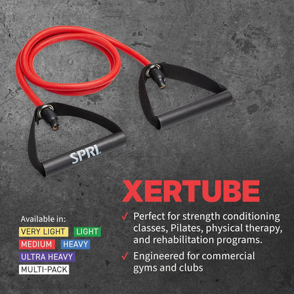 Xertube Resistance Bands with Handles – Individual Exercise Cords Available, Includes Home Gym Workout Fitness Door Anchor Attachment Option